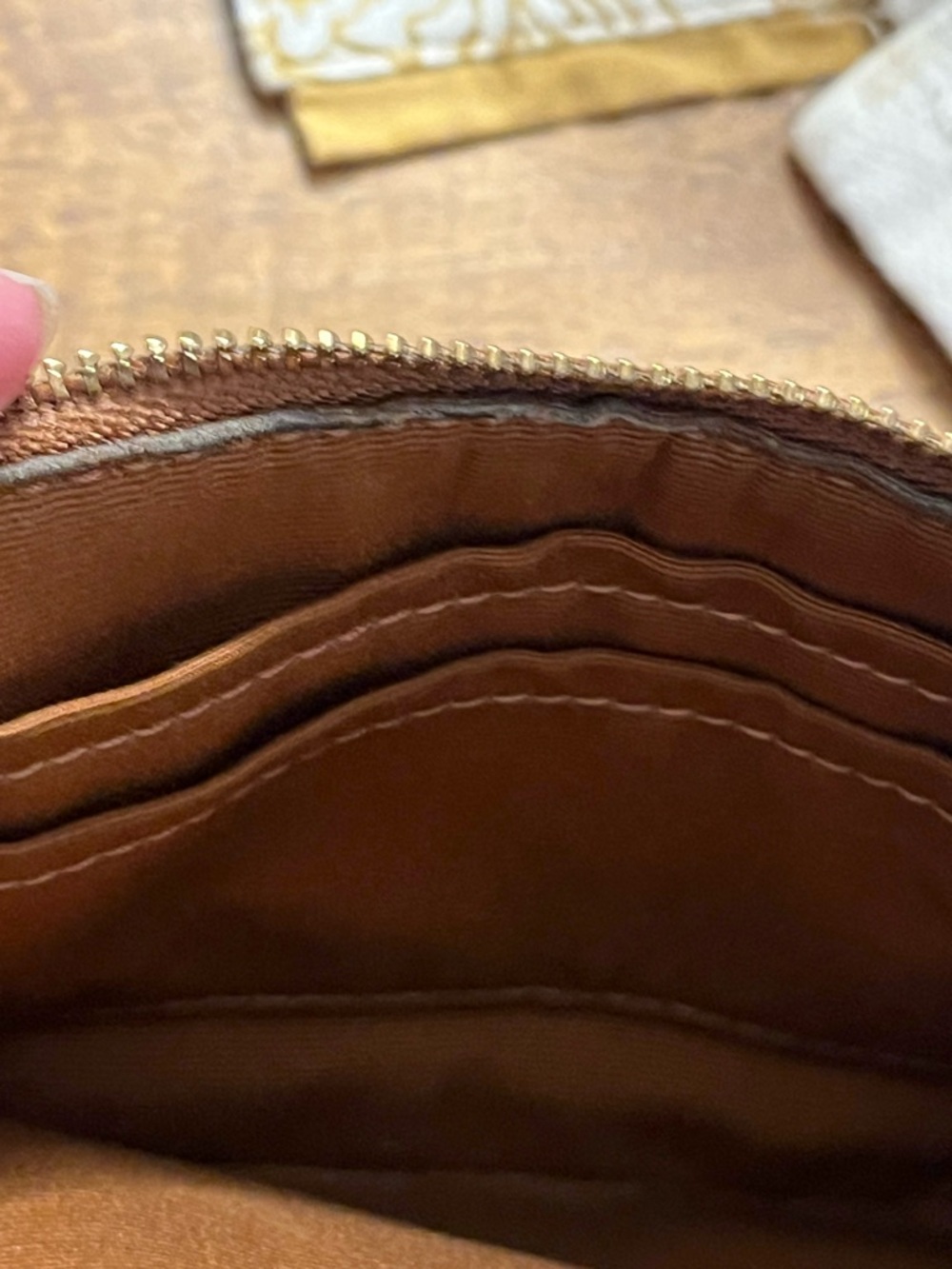 Coach Brown Leather Corner Zip Wristlet - Picture 6 of 8